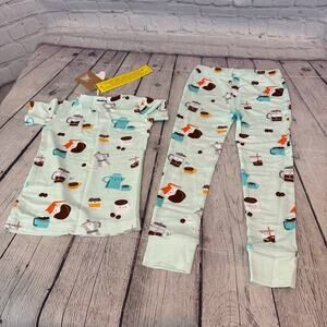 Angel Dear Coffee Pattern Bamboo Pajama Set